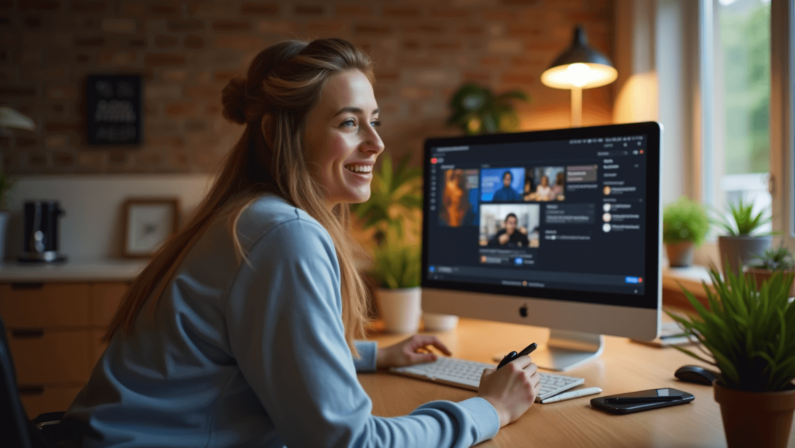 YouTube content creator works on the video content